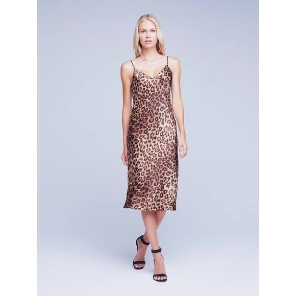 L'AGENCE Jodie Silk Slipdress in Cheetah Print size XS - Picture 3 of 9